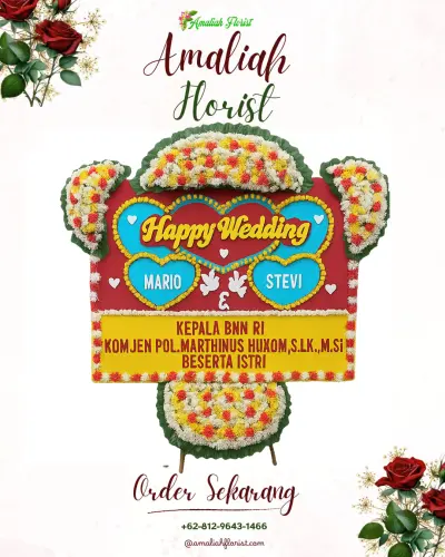 Karangan Papan Bunga Pernikahan di Sanda